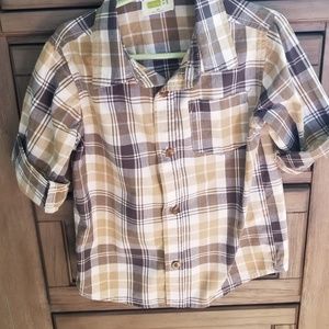 Grey, gold, and white button down